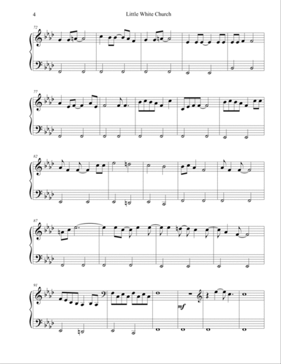 Little White Church Easy Piano scores gallery preview page 4