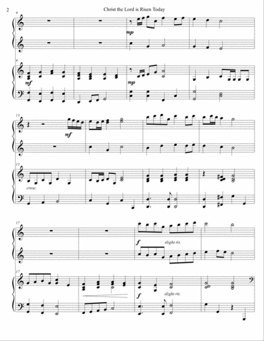 Christ the Lord is Risen Today! Piano scores gallery preview page 2