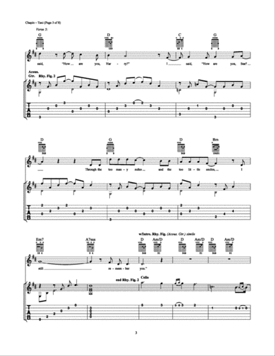 Taxi Electric Guitar scores gallery preview page 3