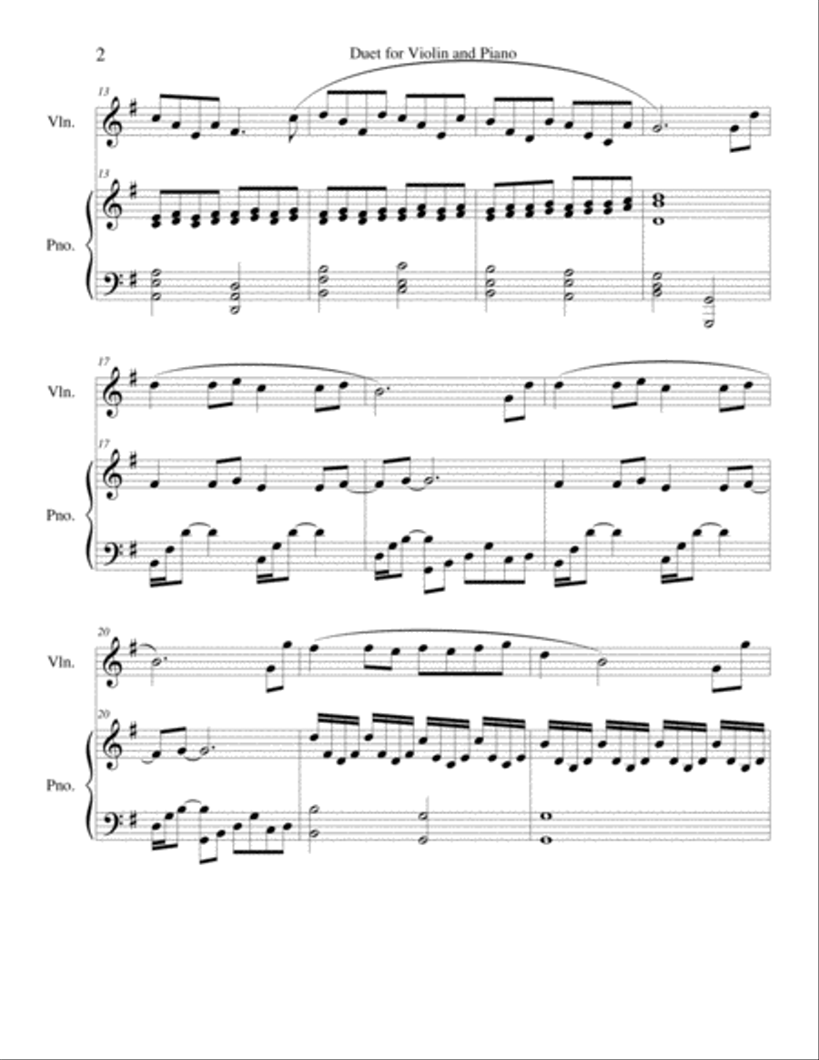 Duet for Violin and Piano Violin Solo scores gallery preview page 2