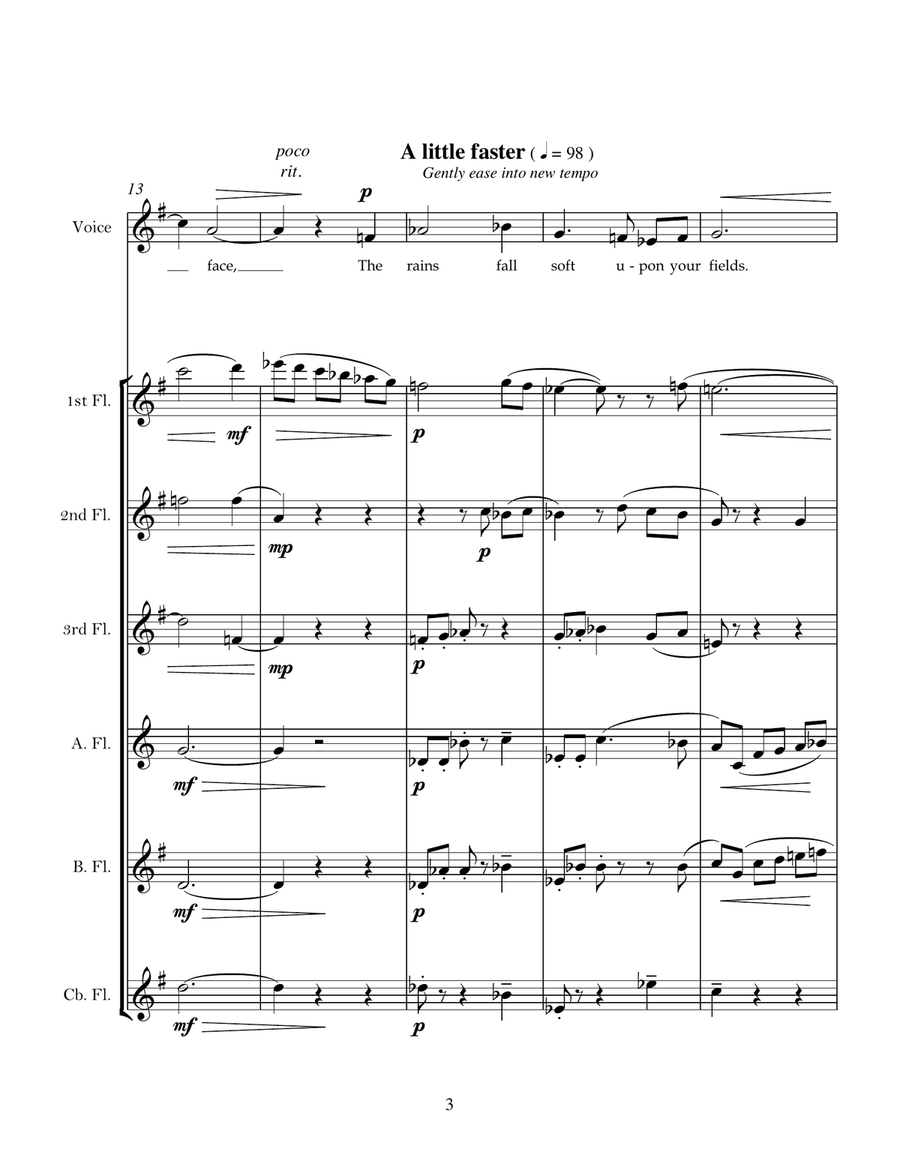 An Irish Blessing (for flute choir & voice) Flute Choir scores gallery preview page 3