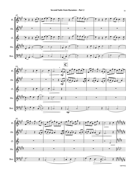 Interlude (Part 2 of Second Suite from Razumov) for wind quintet image number null