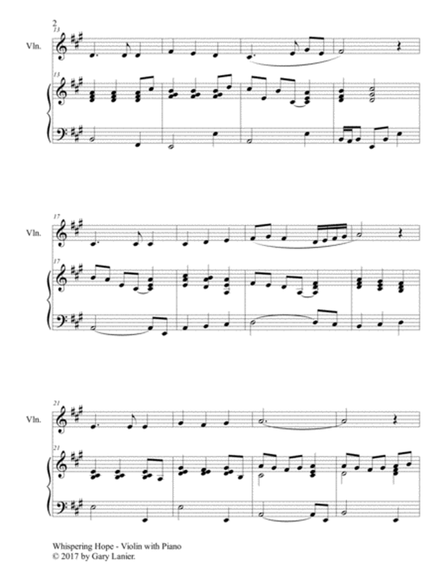 3 HYMNS OF HOPE (for Violin and Piano with Score/Parts) image number null