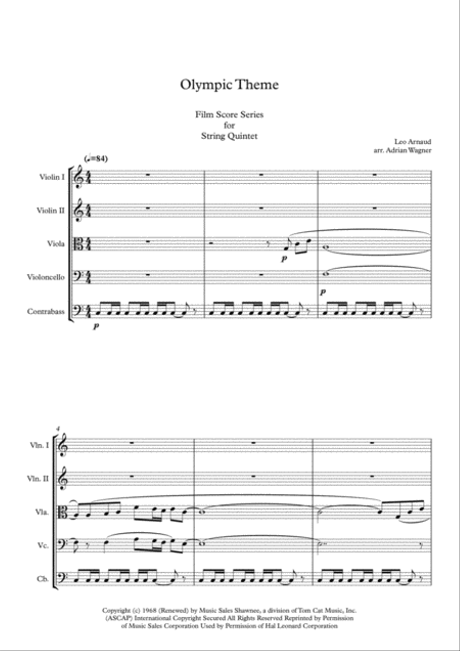 Bugler's Dream (Olympic Fanfare) String Quintet scores gallery preview page 3