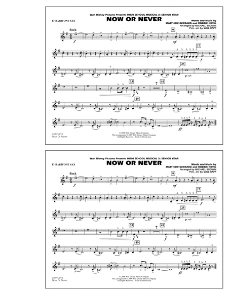 Now or Never (from "High School Musical 3") - Eb Baritone Sax