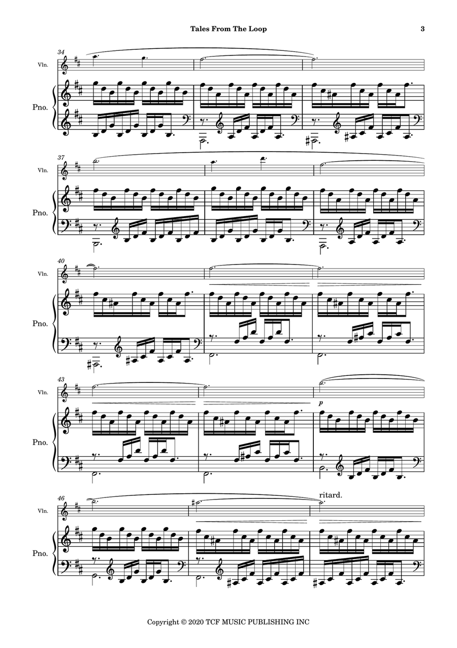 Tales From The Loop Main Title Violin Solo scores gallery preview page 4