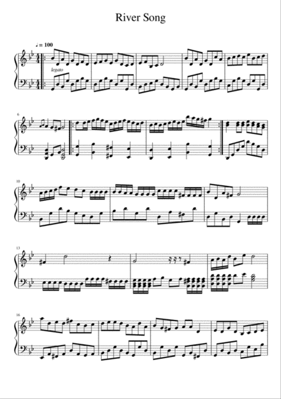 River Song Piano Solo scores gallery preview page 1