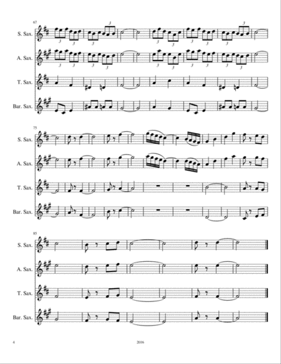 Saxophone Quartet No. 7 Saxophone Quartet scores gallery preview page 4