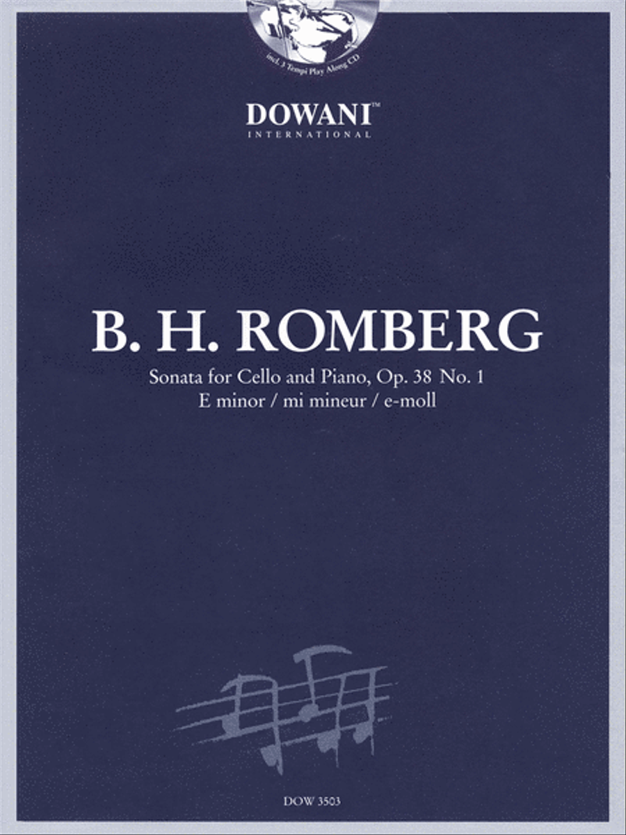 Romberg: Sonata for Cello and Piano in E Minor, Op. 38 No. 1 Piano Accompaniment scores gallery preview page 1