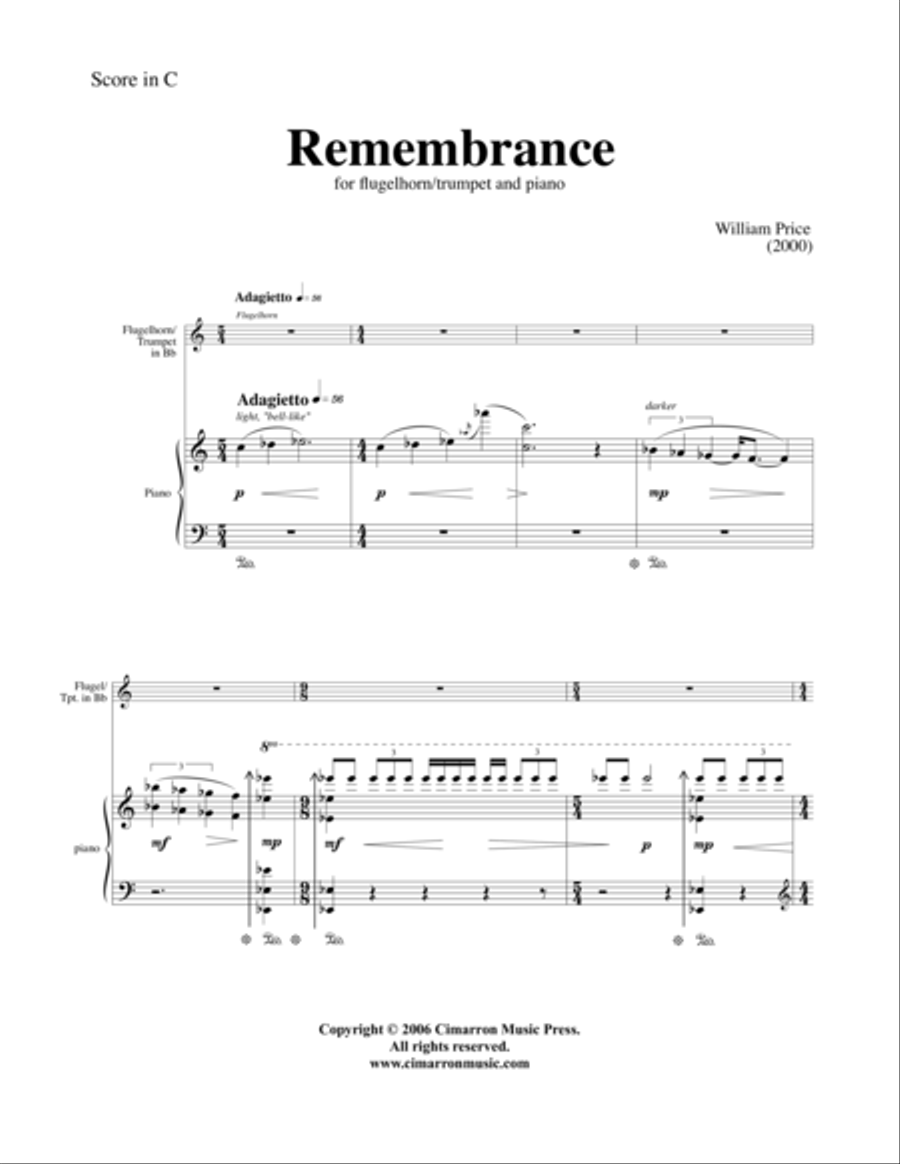 Remembrance Remembrance Trumpet Solo scores gallery preview page 1