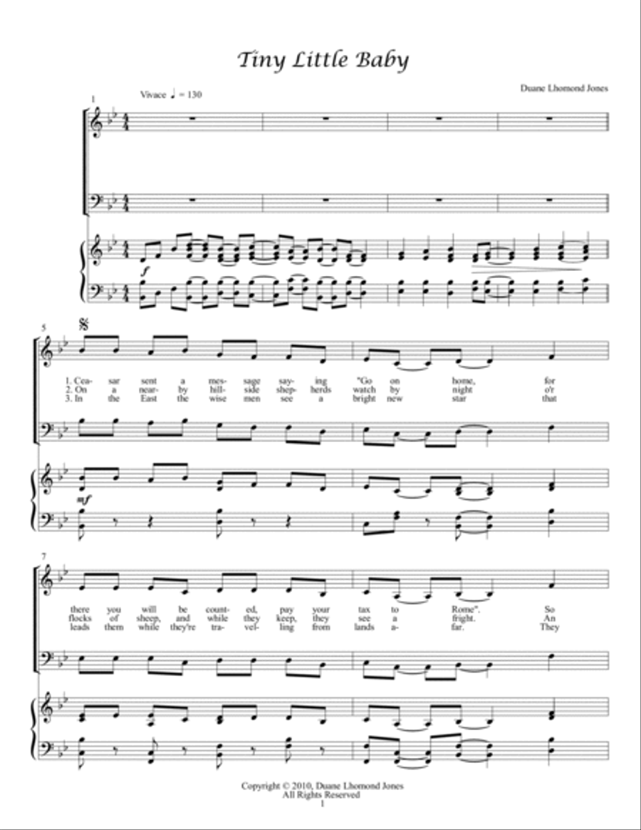 Tiny Little Baby (SATB) Tiny Little Baby (SATB) 4-Part scores gallery preview page 2