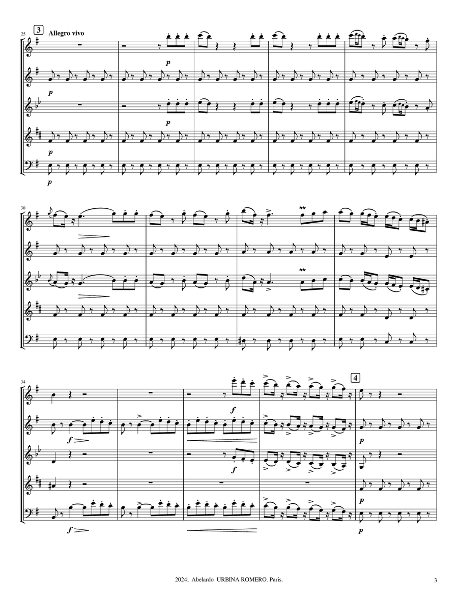 The Barber of Seville (Il barbiere di Siviglia) Overture - Wind Quintet Woodwind Quintet scores gallery preview page 3