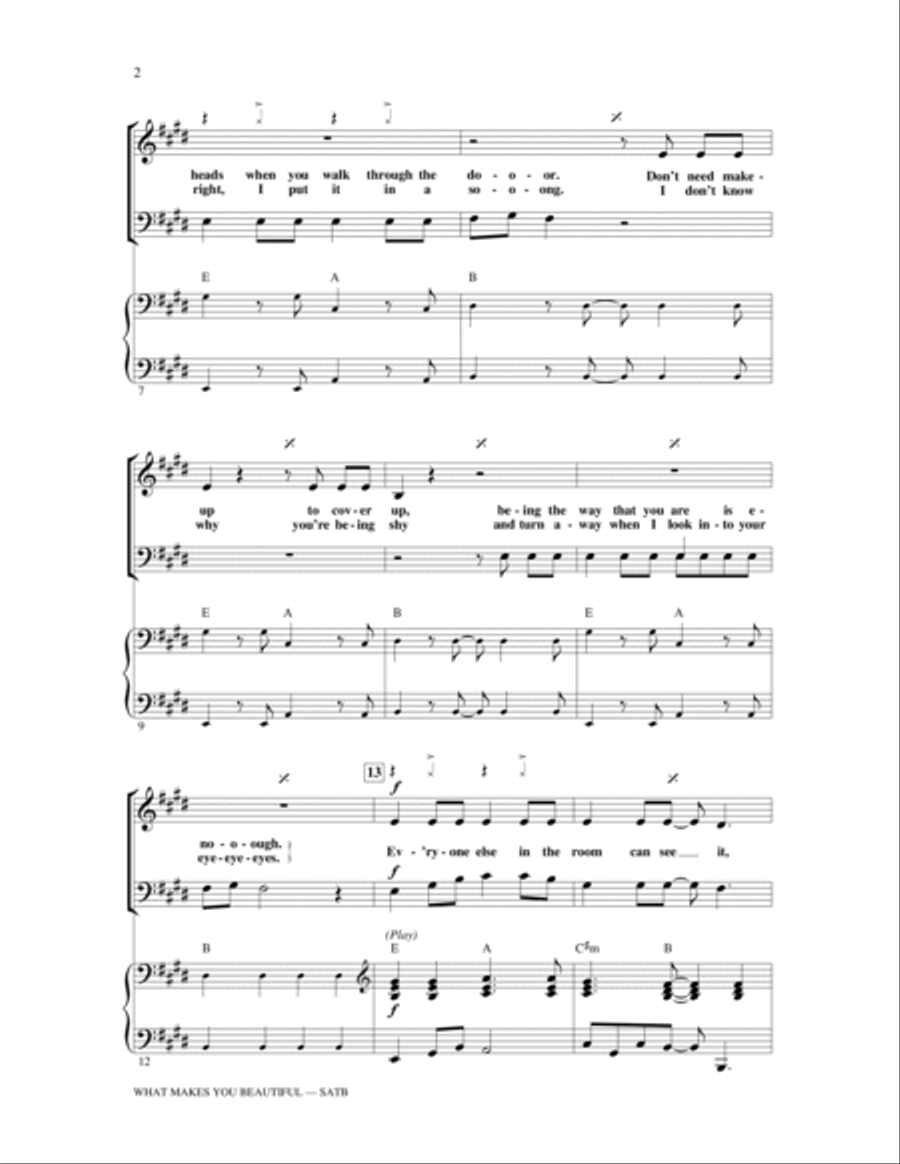 What Makes You Beautiful 4-Part scores gallery preview page 2