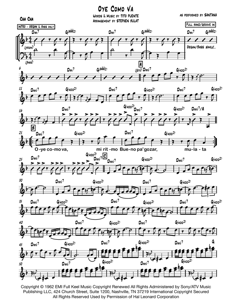 Oye Como Va Small Ensemble scores gallery preview page 2