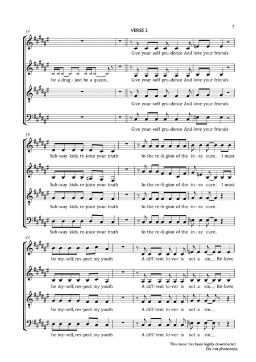 Born This Way 4-Part scores gallery preview page 5