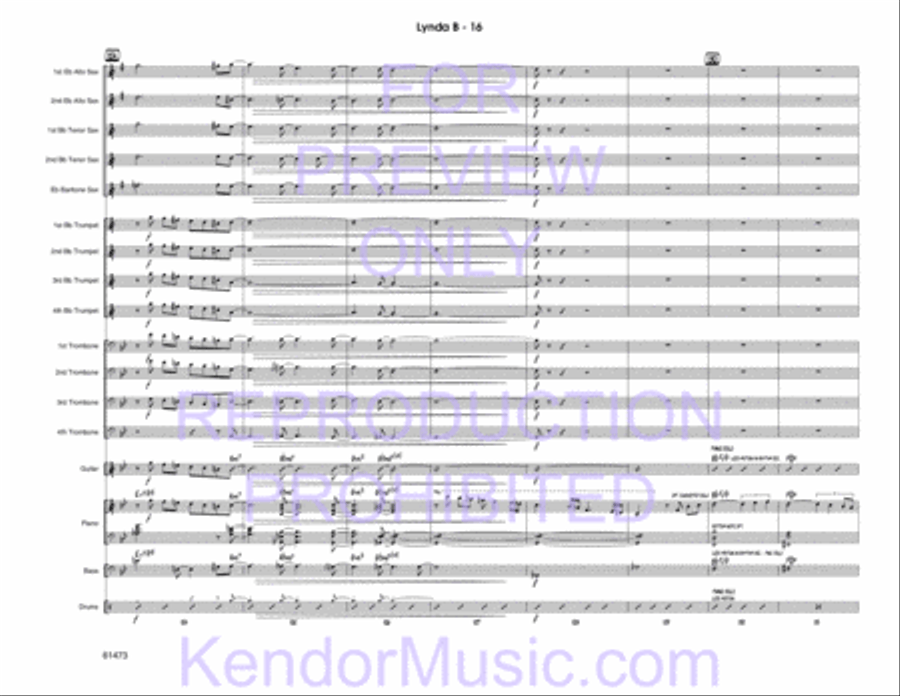Lynda B (Full Score) Jazz Ensemble scores gallery preview page 18