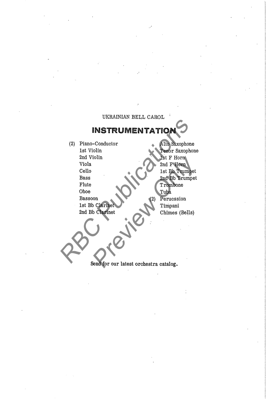 Ukrainian Bell Carol Ukrainian Bell Carol Full Orchestra scores gallery preview page 3