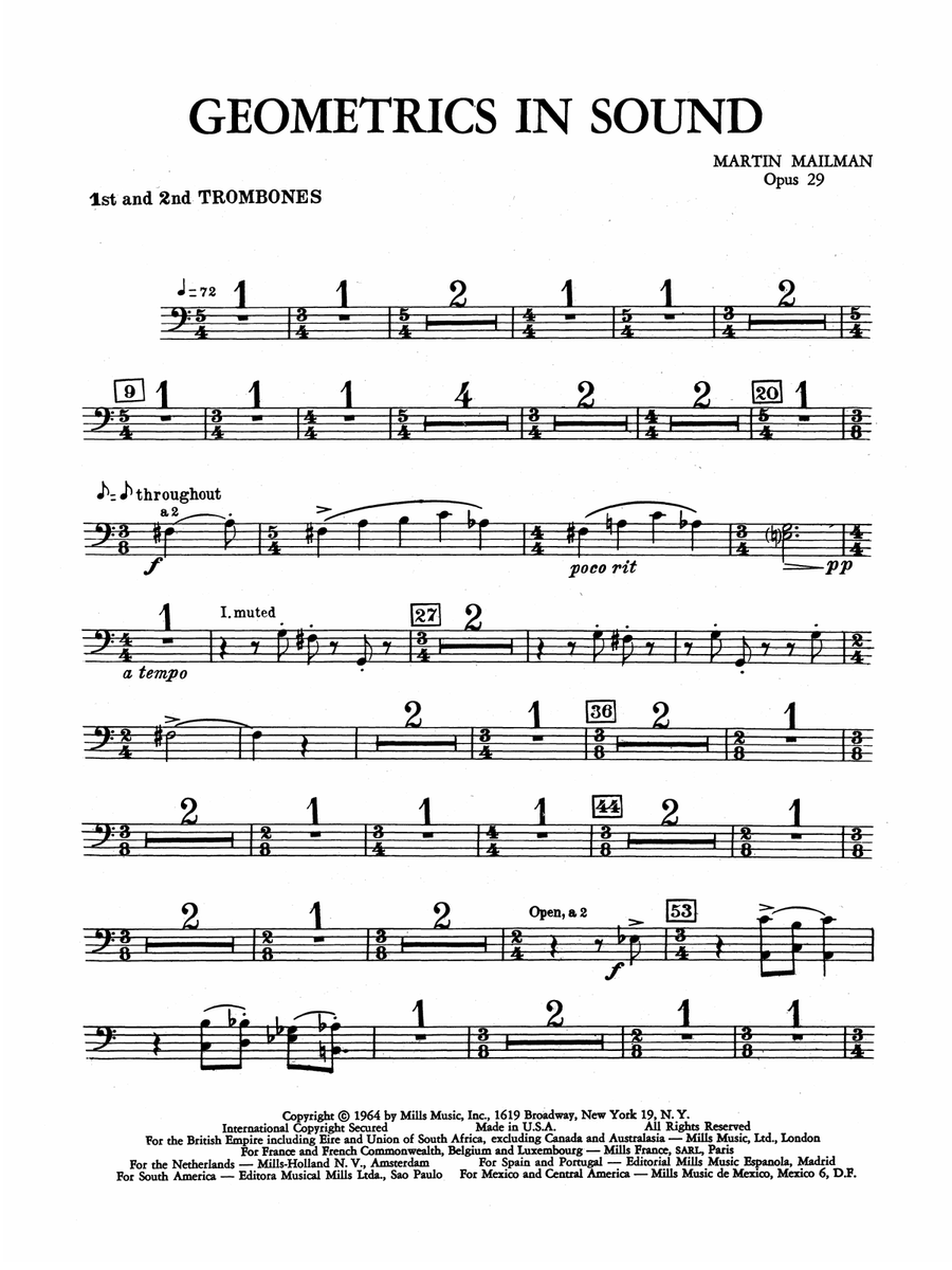 Geometrics in Sound, Op. 29: 1st & 2nd Trombones