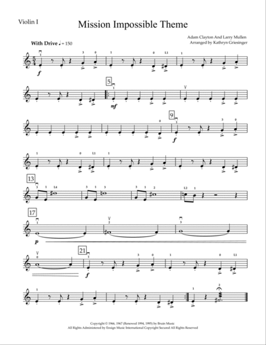 Mission: Impossible Theme Score and Parts scores gallery preview page 5