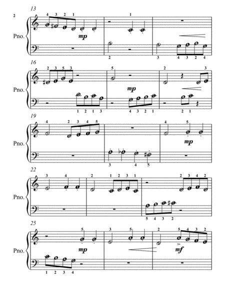 Sonata K545 Third Movement Beginner Piano Sheet Music