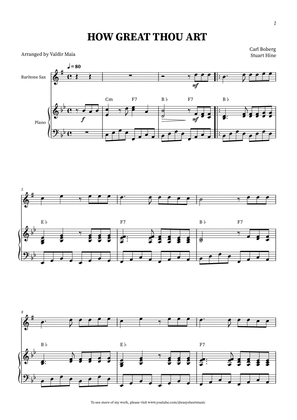 How Great Thou Art - Baritone Sax with piano accompaniment (+CHORDS)