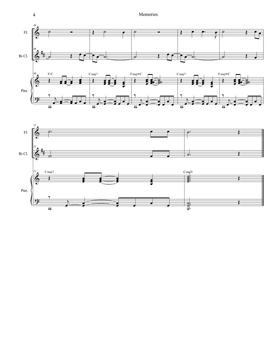 Memories Memories Woodwind Duet scores gallery preview page 4
