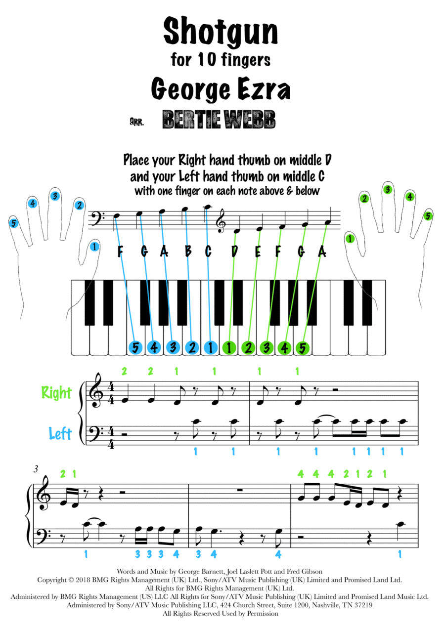 Shotgun Shotgun Easy Piano scores gallery preview page 1
