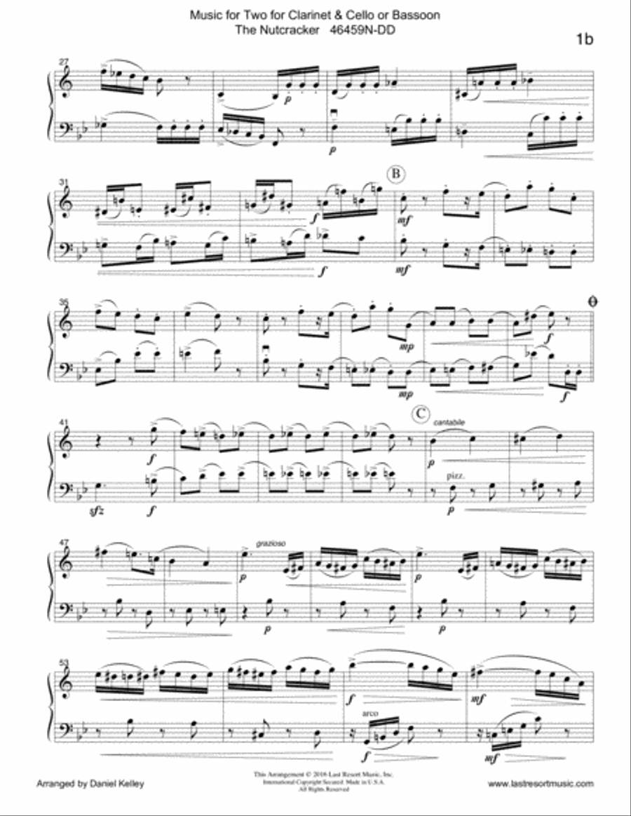 The Nutcracker for Clarinet & Cello or Clarinet & Bassoon Duet - Music for Two Small Ensemble scores gallery preview page 5