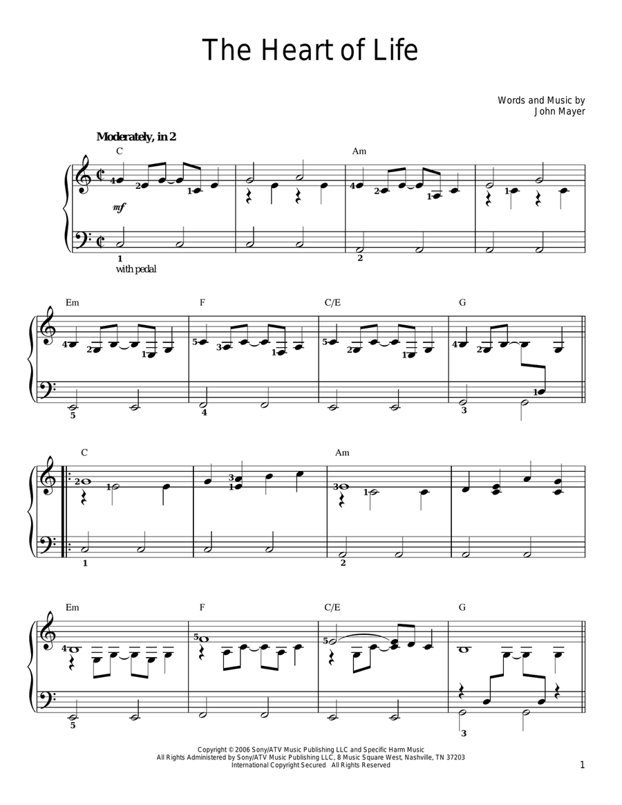 The Heart Of Life Voice scores gallery preview page 1