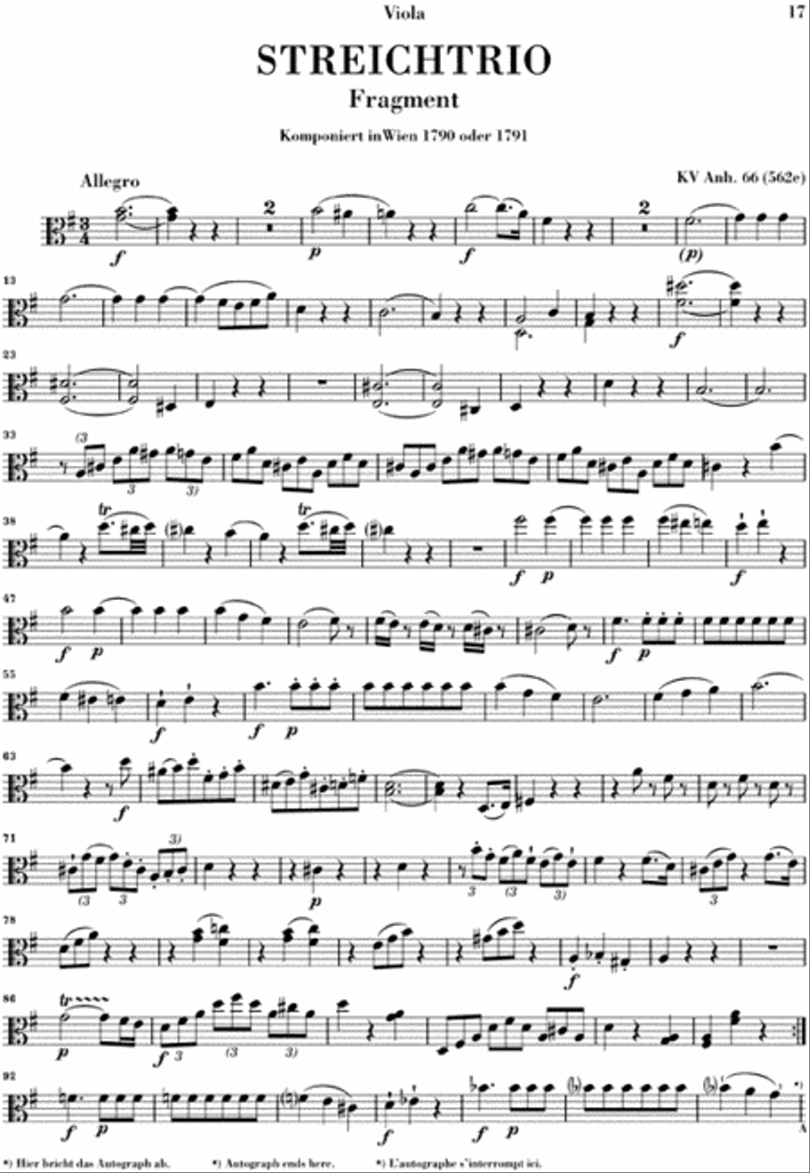 String Trio E Flat Major K.563 String Trio scores gallery preview page 7