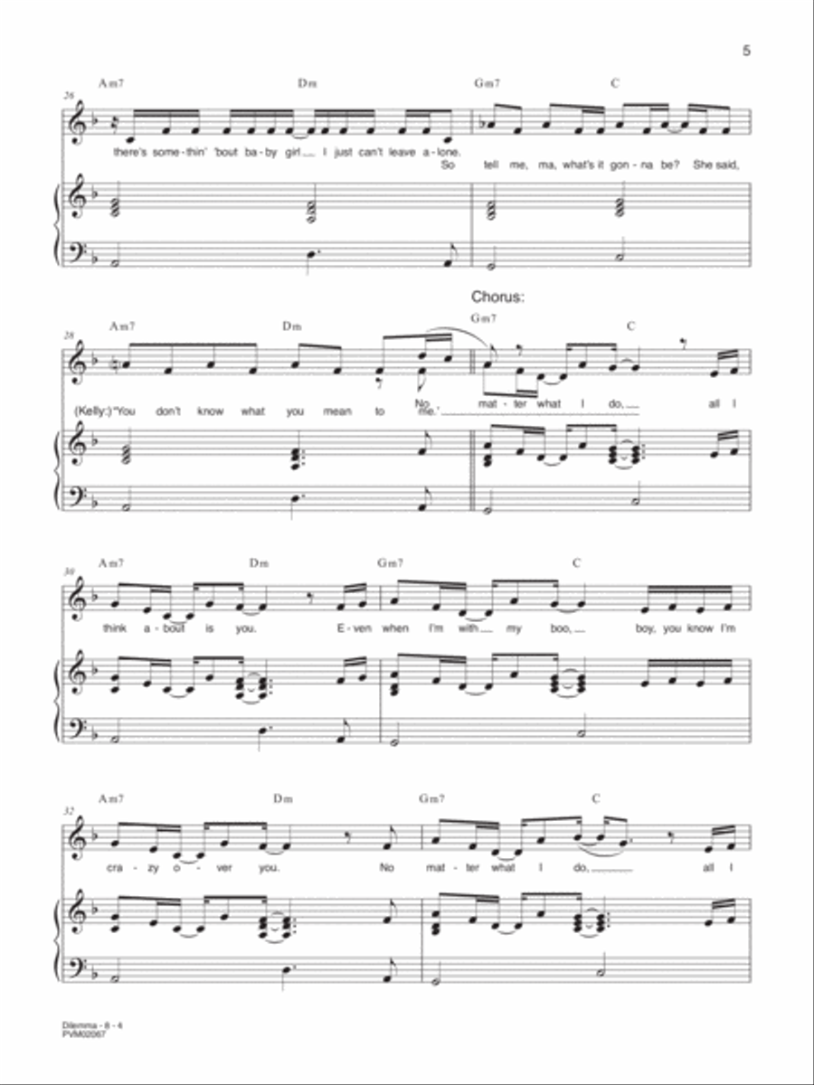 Dilemma Piano, Vocal, Guitar scores gallery preview page 4