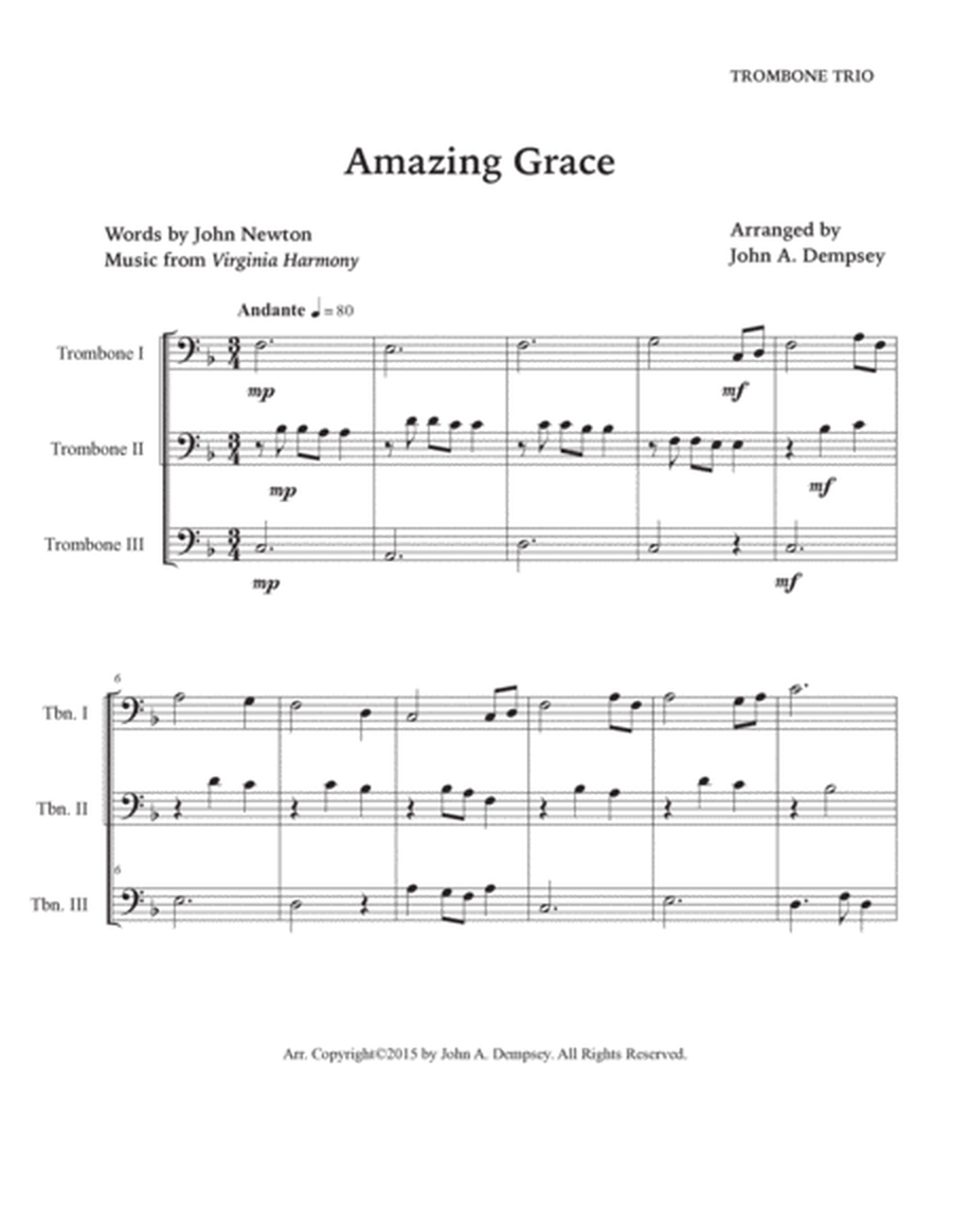 Amazing Grace (Trombone Trio) image number null