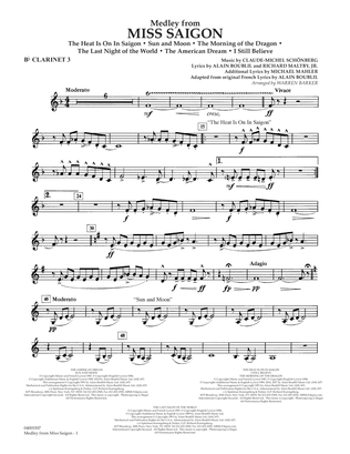 Medley from Miss Saigon (arr. Warren Barker) - Bb Clarinet 3
