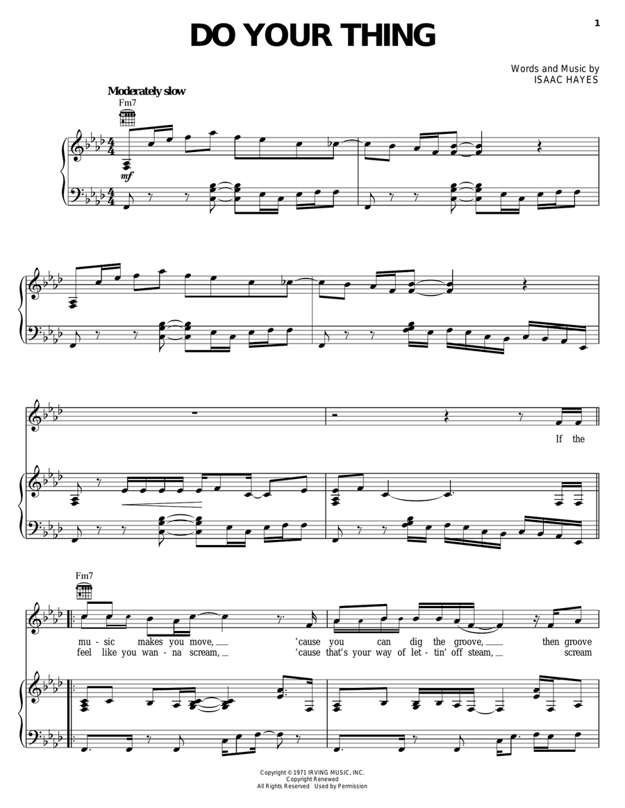 Do Your Thing Piano, Vocal, Guitar scores gallery preview page 1