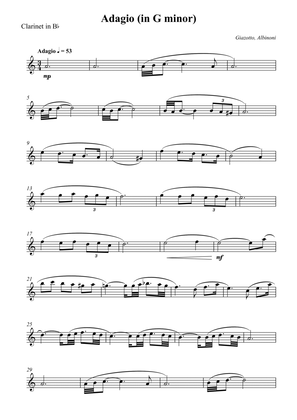 Adagio (in G minor) For Clarinet