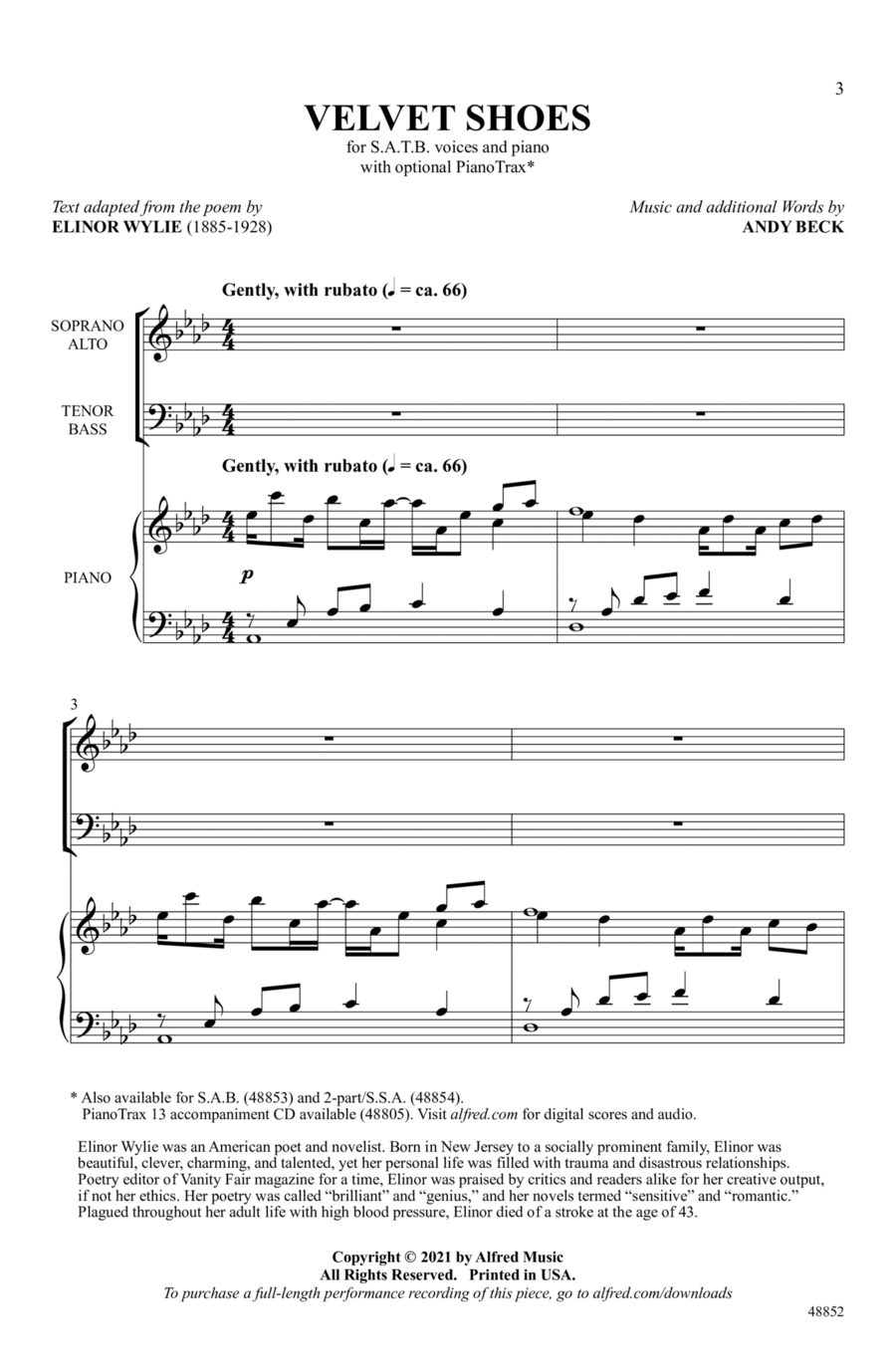 Velvet Shoes Choir scores gallery preview page 1