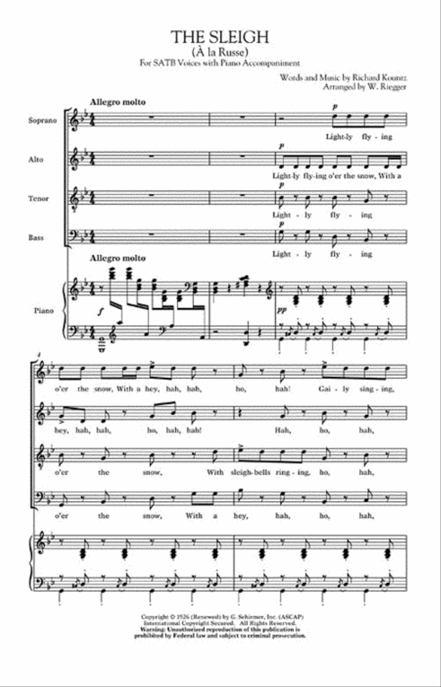 The Sleigh (À La Russe) The Sleigh (À La Russe) 4-Part scores gallery preview page 2