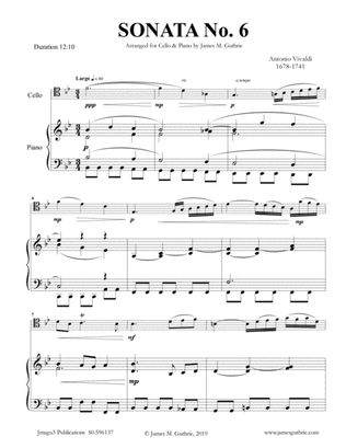 Vivaldi: Sonata No. 6 for Cello & Piano