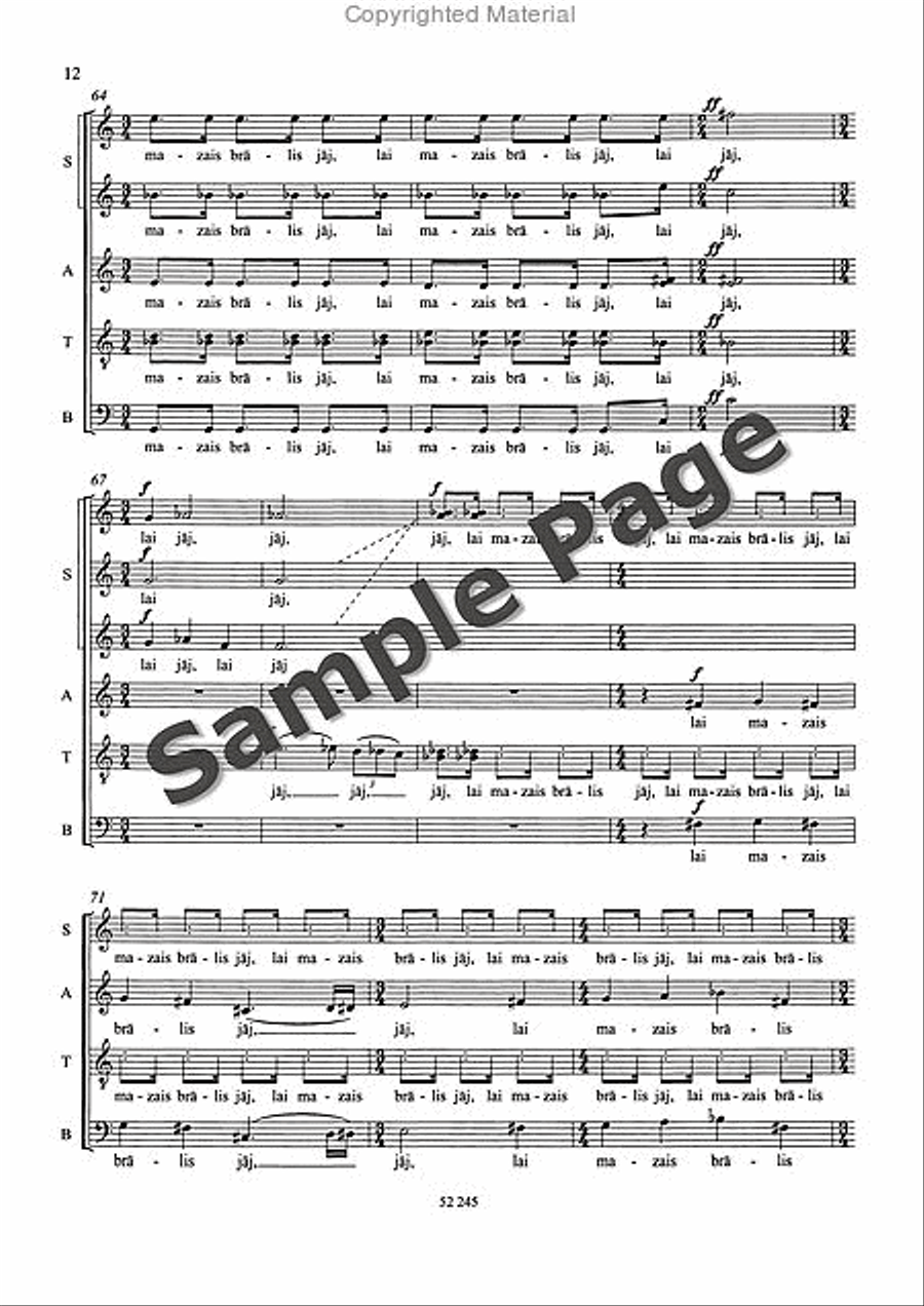Ziles Zina: The Tomtit's Message SSAATTBB scores gallery preview page 13