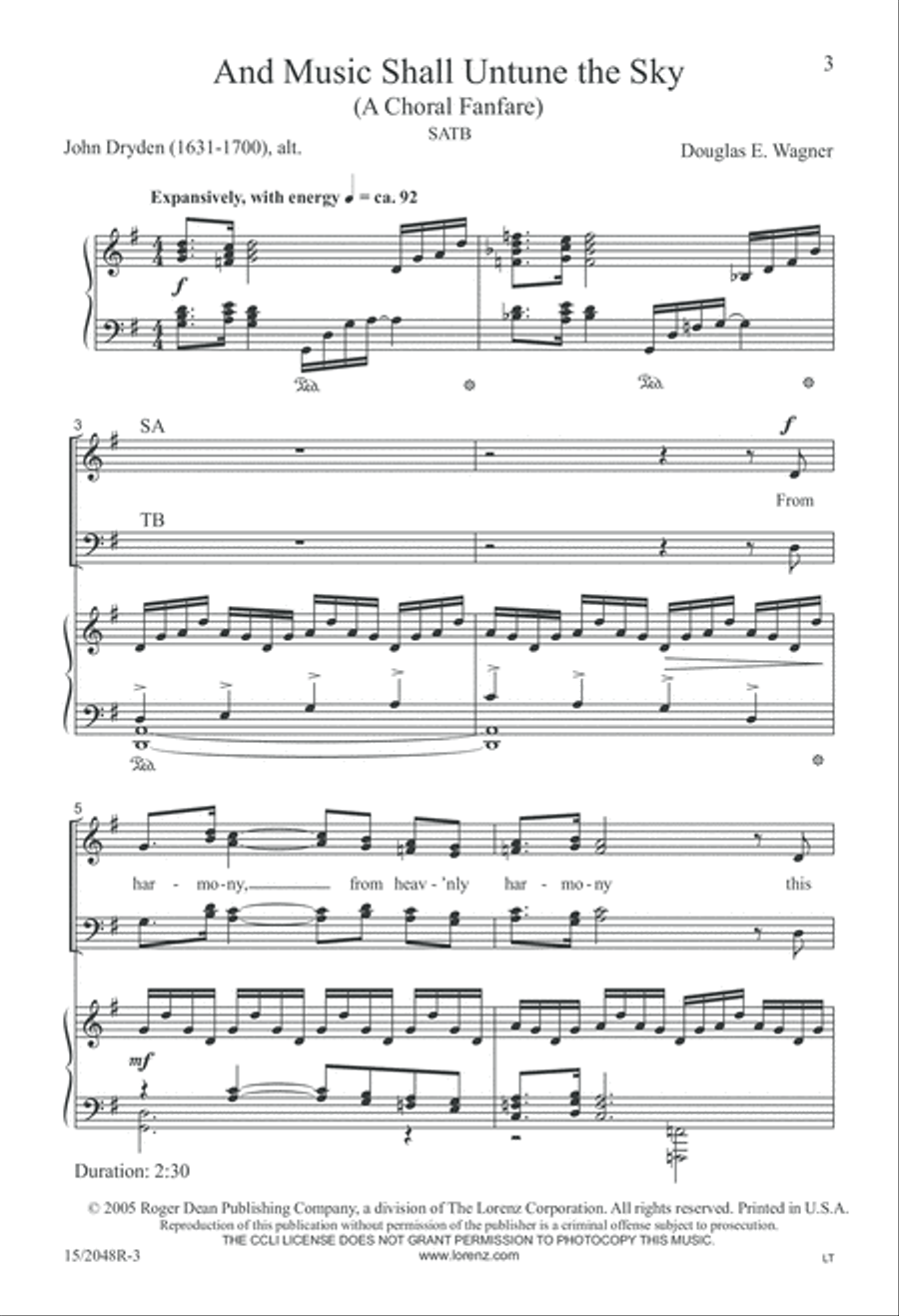 And Music Shall Untune the Sky 4-Part scores gallery preview page 3