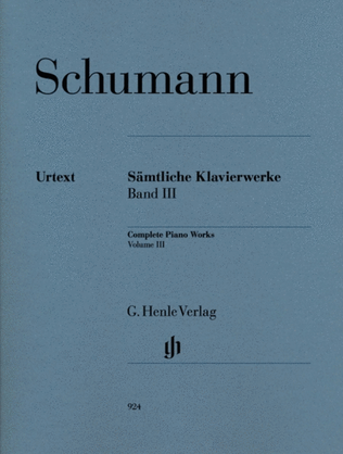 Book cover for Schumann - Complete Piano Works Vol 3