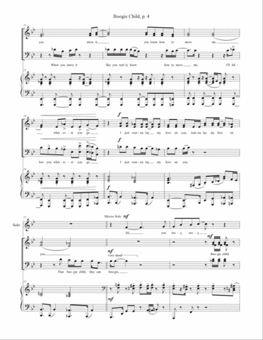 Boogie Child 4-Part scores gallery preview page 4