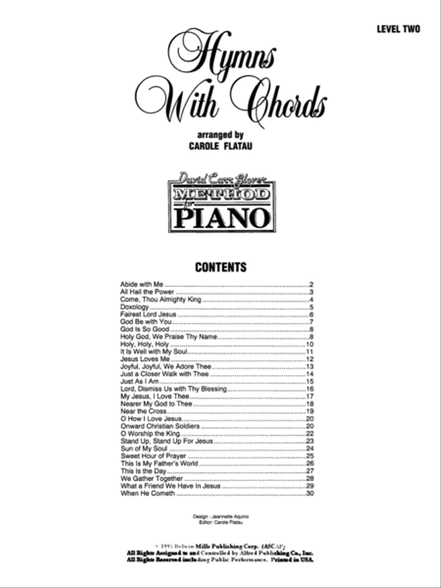 Hymns with Chords Piano Method scores gallery preview page 2