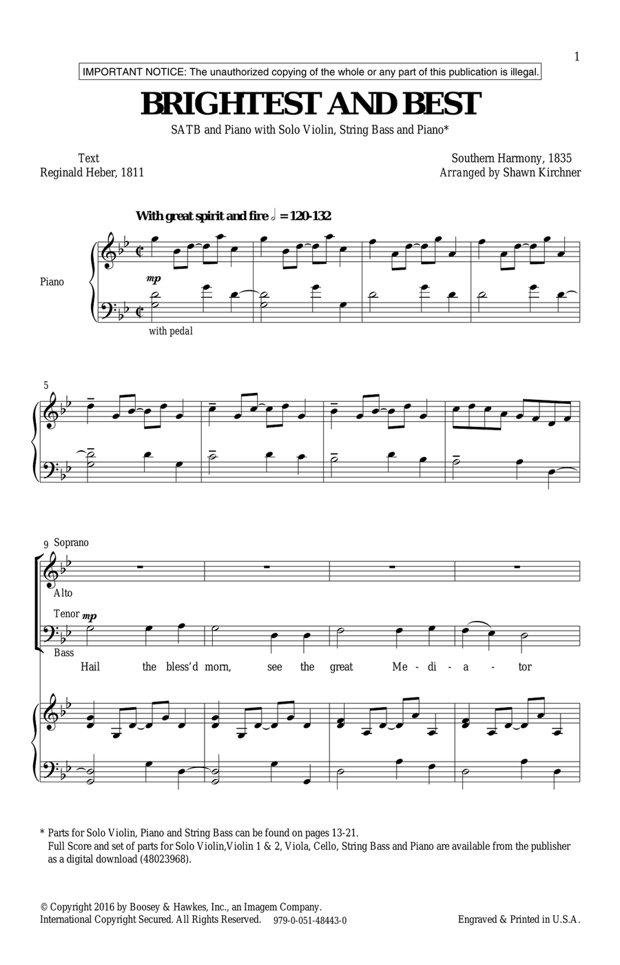 Brightest And Best 4-Part scores gallery preview page 1