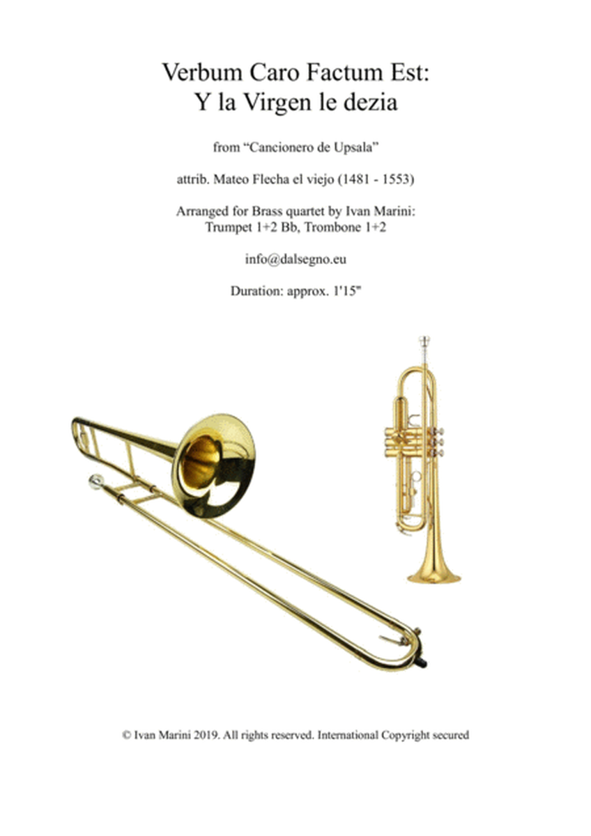 VERBUM CARO FACTUM EST - Villancico for Brass Quartet image number null