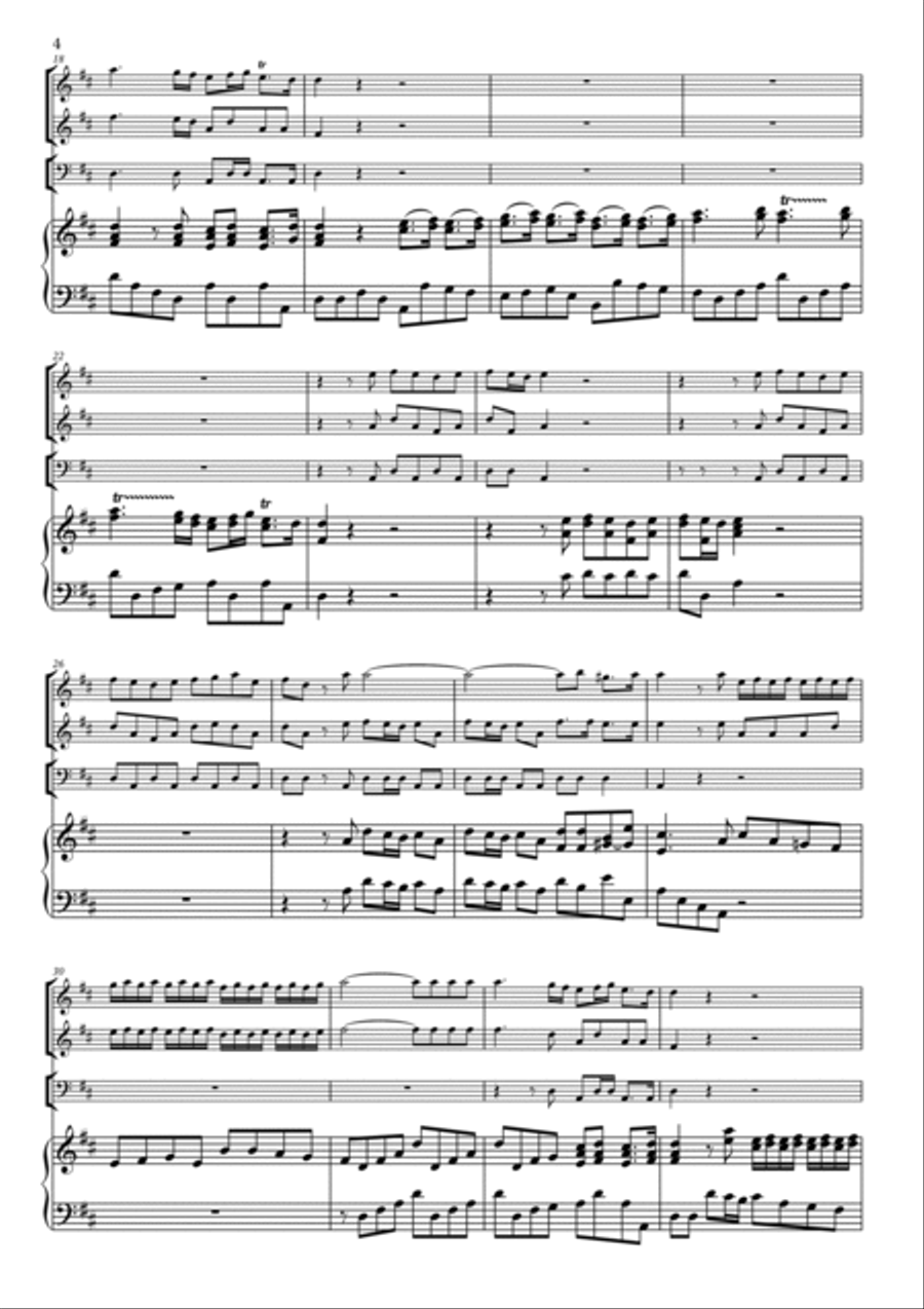 G. F. Handel Suite D major (from Water music) for 1-2 trumpets & organ, timp. ad lib. Trumpet Duet scores gallery preview page 4