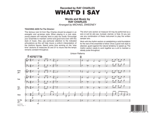 Book cover for What'd I Say - Full Score
