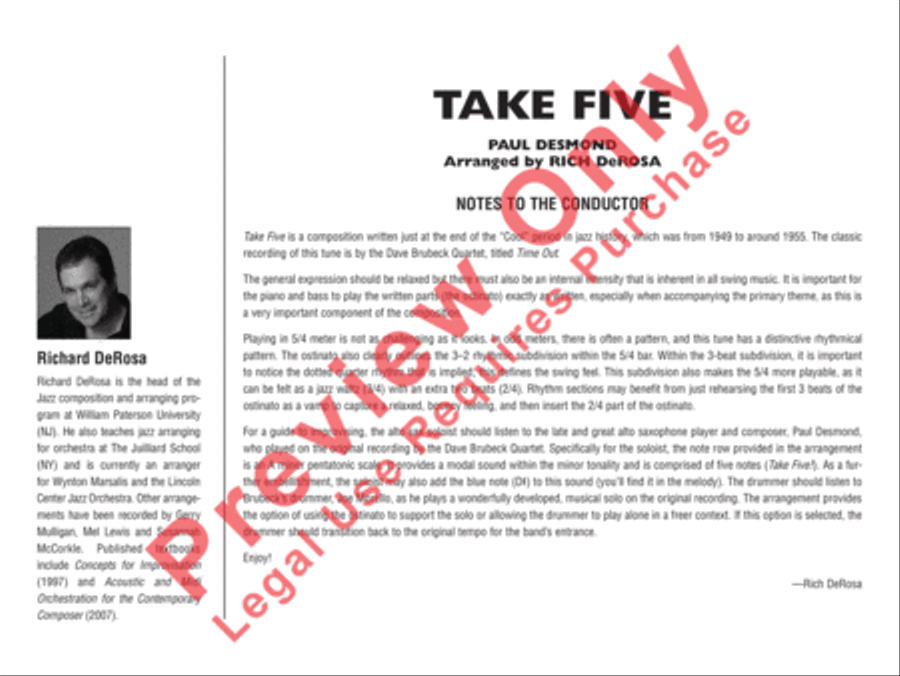 Take Five Jazz Ensemble scores gallery preview page 3