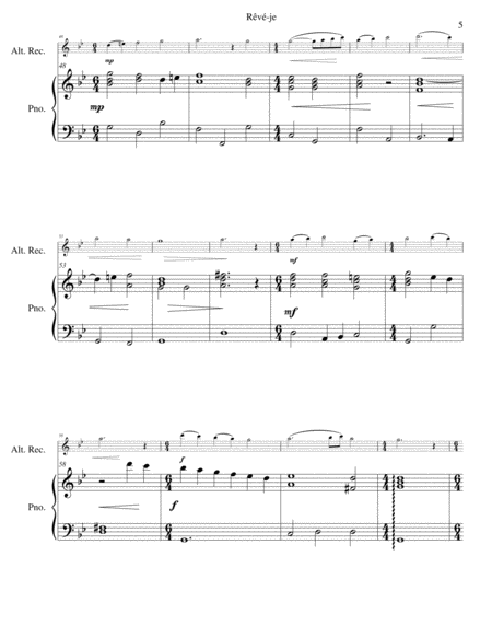Rêvé-je (Am I dreaming) for alto recorder and piano image number null