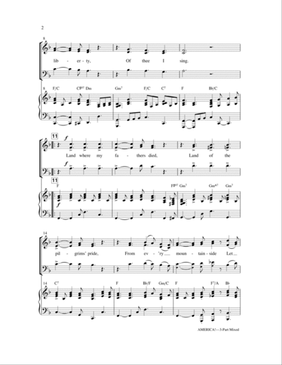America! (Medley) 3-Part scores gallery preview page 2